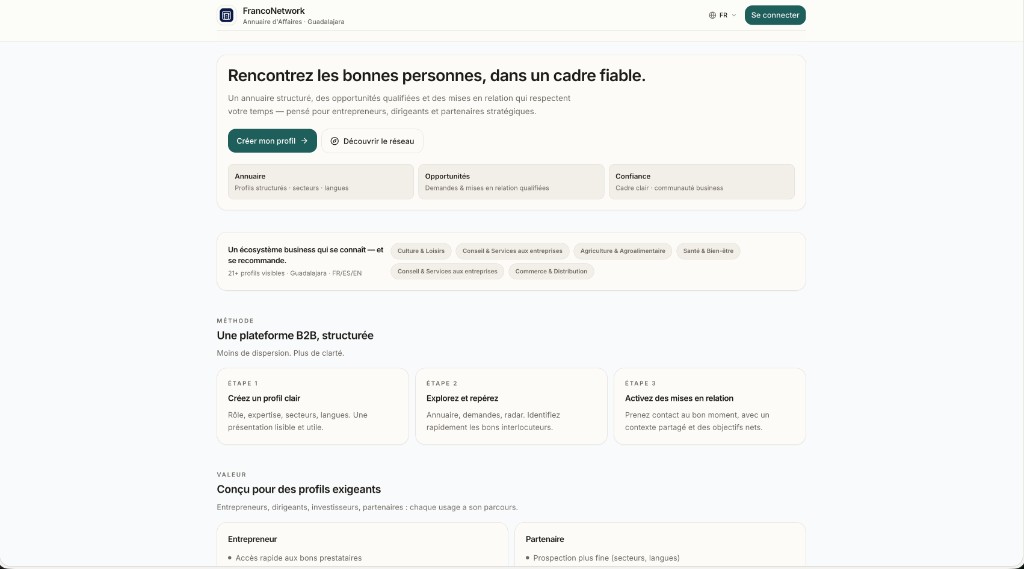 Capture d'écran — FRANCO NETWORK